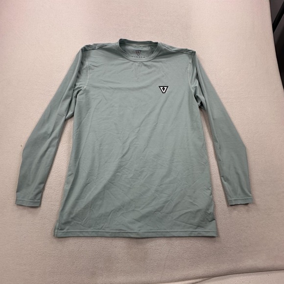 Vissla Shirt Mens Medium Green Twisted Eco Long Sleeve Sun Shirt Beach Surf UPF - Picture 1 of 15